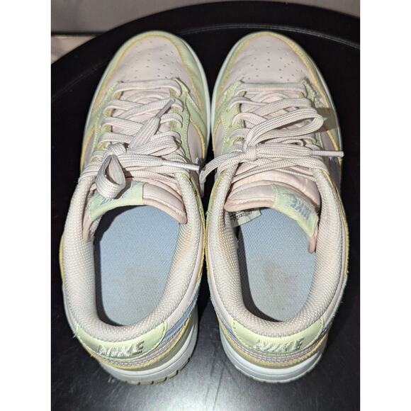 Nike Shoes Women's 7.5 Dunk Low Ghost Light Soft Pink Lime Ice White Sneakers - Picture 7 of 9